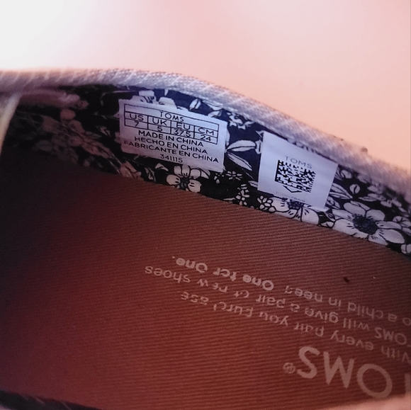 NWT Women's US 7 Linen TOMS Shoes, White, Palmera - Out Of Box - Picture 5 of 6